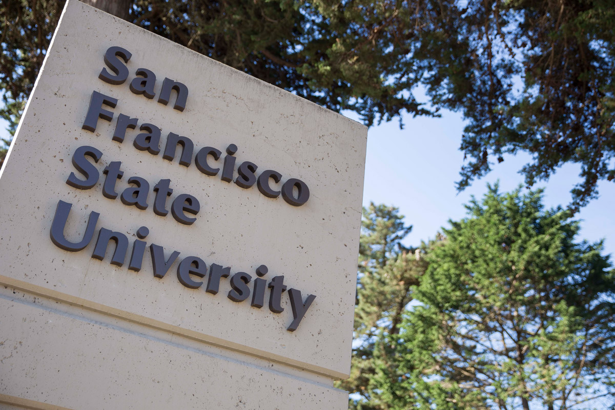 Outdoor sign that says San Francisco State University